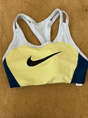 Nike Women’s Yellow, Navy & White Racerback Sports Bra
